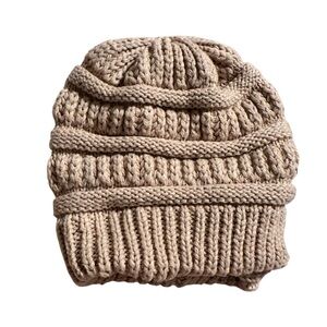 Time and Tru Tan Knit Beanie